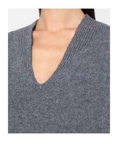 Roberto Collina Oversized Wool Knit Vest Sleeveless In Gray
