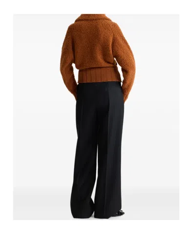 Patou Boucl Bomber Jacket In Wool And Alpaca Blend In Brown