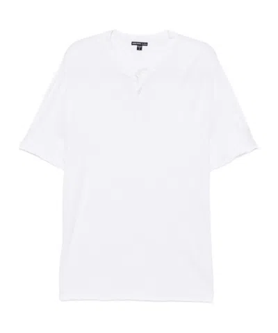 James Perse Two-button T-shirt In White