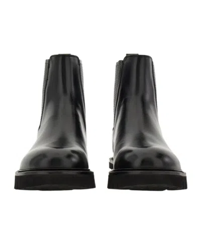 Ferragamo Leather Panelled Chelsea Boots In Multi