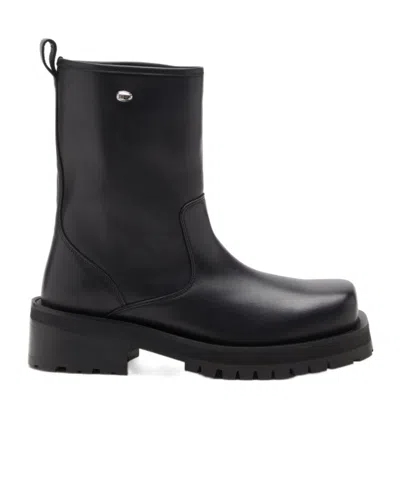 Diesel D-texan Square-toe Boots In Black