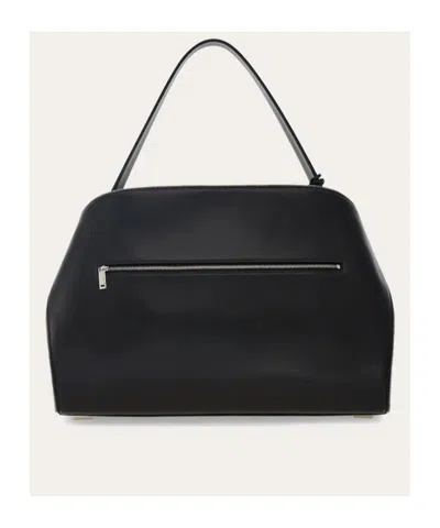 Ferragamo Hug Soft Shoulder Bag Multi-zip (m) In Black