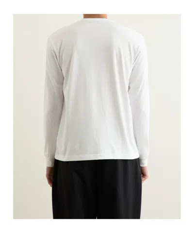 Comme Des Garçons Men White Long Sleeves Logo T-shirt, Xl Luxury T-shirts For Men Darveys In White