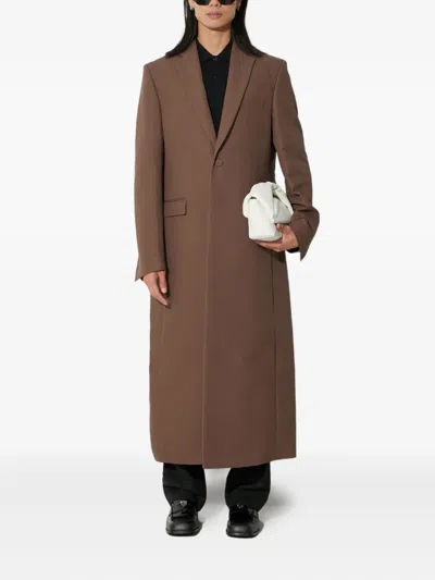 424 Single-breasted Coat In Brown