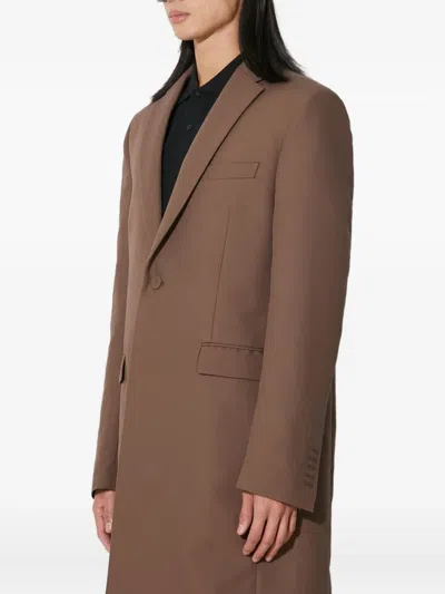 424 Single-breasted Coat In Brown