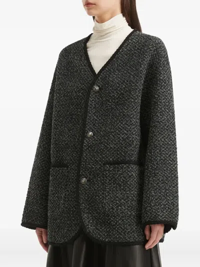 仿羔皮呢搭扣夹克