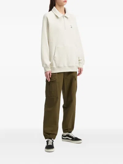 罗纹针织拉链领上衣