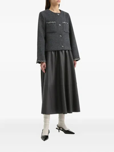 B+ab A-line Midi Skirt In Black