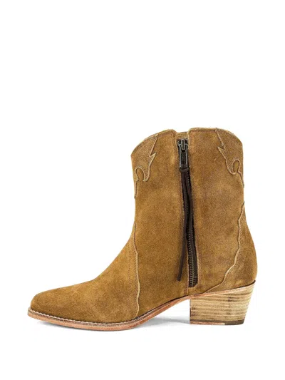 Free People New Frontier Embroidered Cowboy Boots In Brown | ModeSens