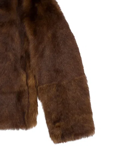 Zimmermann Shearling Jacket Straight Collarless Design In Brown