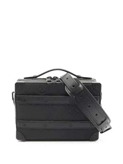 Pre-owned Louis Vuitton 2021-2025 Monogram Taurillon Handle Soft Trunk Crossbody Bag In Black