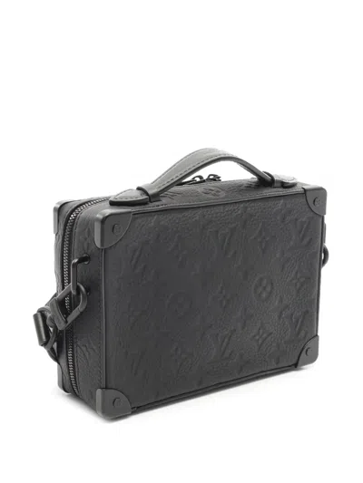 Pre-owned Louis Vuitton 2021-2025 Monogram Taurillon Handle Soft Trunk Crossbody Bag In Black