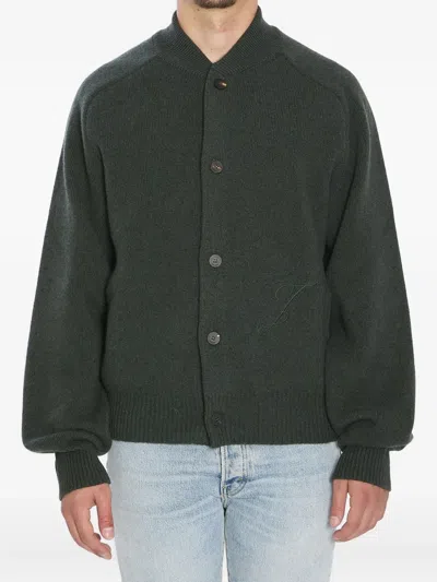 Jacquemus Le Cardigan Pallone In Wool And Cashmere In Green