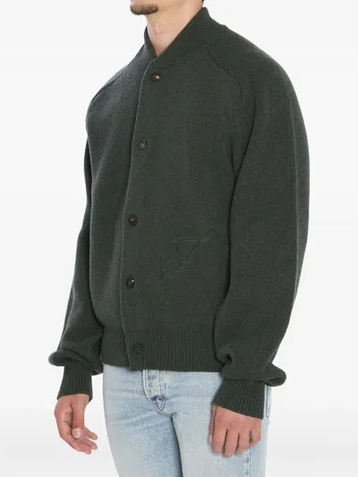 Jacquemus Le Cardigan Pallone In Wool And Cashmere In Green