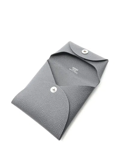 Pre-owned Hermes 2024 Bastia Grimist Coin Wallet In Gray