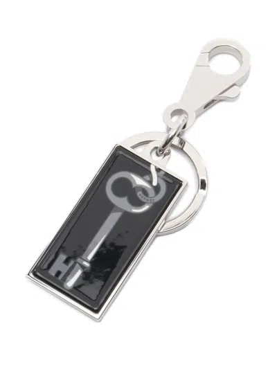 Pre-owned Hermes 20s Illusion Key Ring In Silver