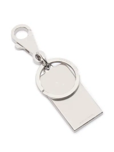 Pre-owned Hermes 20s Illusion Key Ring In Silver