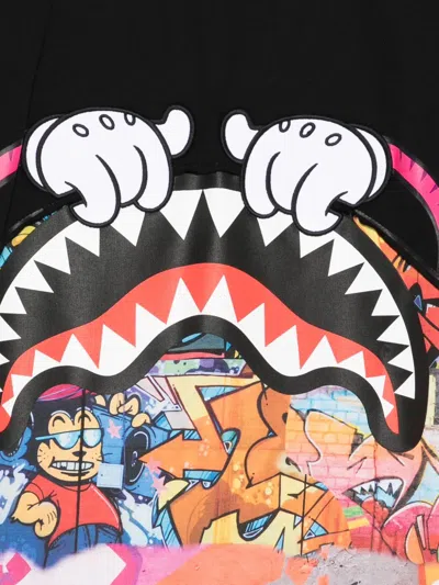 Sprayground Kid Graphic-print T-shirt In Black