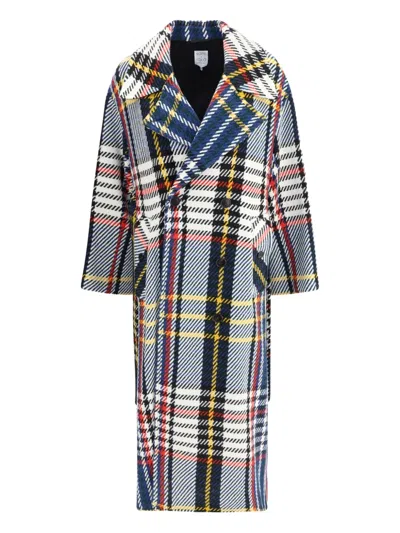Sara Roka Checked Double-breasted Coat In Multi
