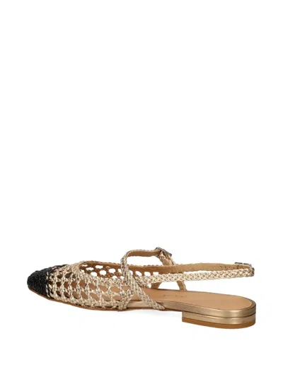 Chantal Woven-effect Slingback Flat Pumps In Neutral
