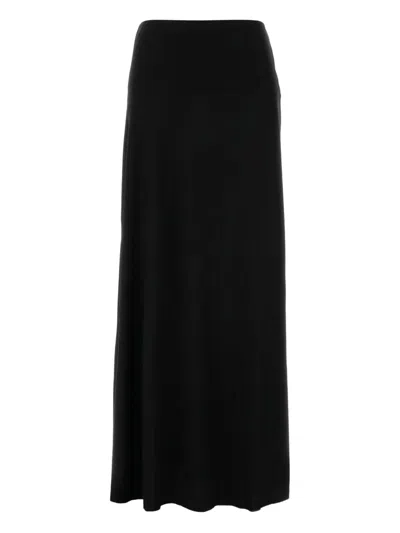 The Row High-waisted Midi Skirt In Black
