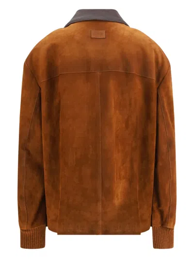 绒面皮纽扣夹克