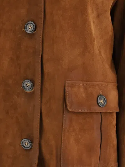 绒面皮纽扣夹克