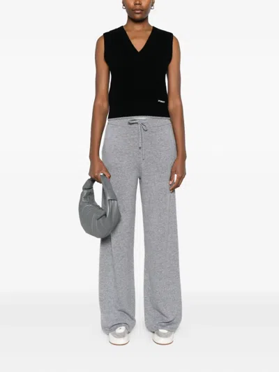 Pinko Ribbed Knit Sleeveless Sweater With V-neckline In Black