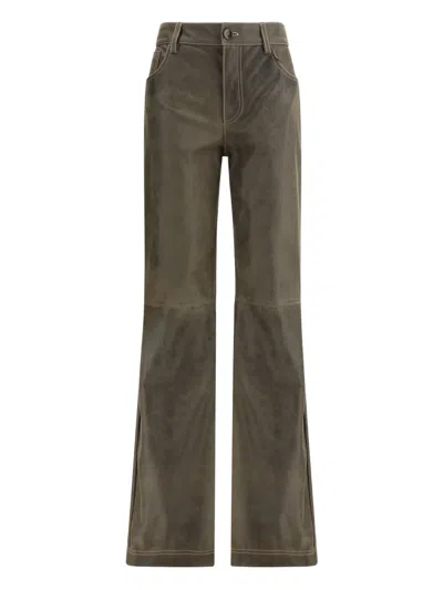 Etro Leather Pants In Multi