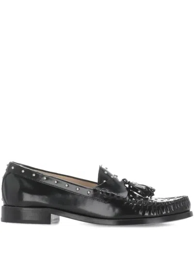Stuart Weitzman Loafers With Studded Detailing And Tassel Embellishment In Black