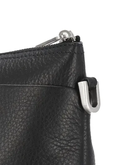 Rick Owens Adjustable Strap Leather Shoulder Bag In Black