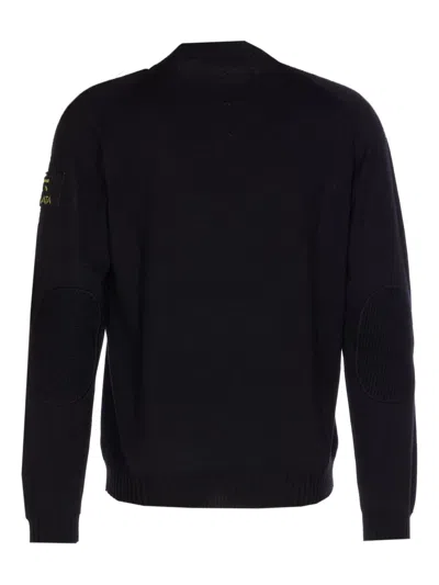 Premiata Ribbed Crewneck Long Sleeve Knit Sweater In Black