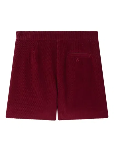 Bonpoint Pleated Corduroy Shorts In Red