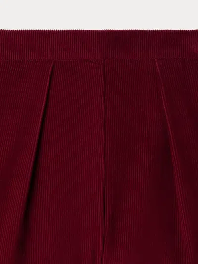 Bonpoint Pleated Corduroy Shorts In Red
