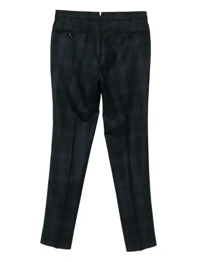 Gabriele Pasini Pleated Plaid Trousers In Blue