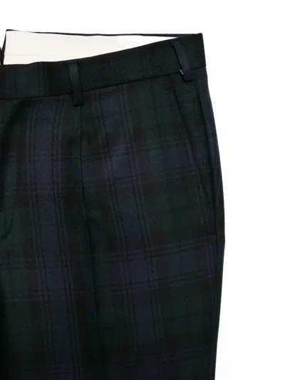 Gabriele Pasini Pleated Plaid Trousers In Blue