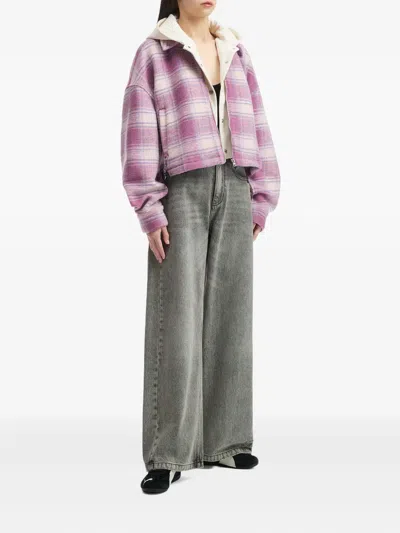 Izzue Check-pattern Jacket In Pink