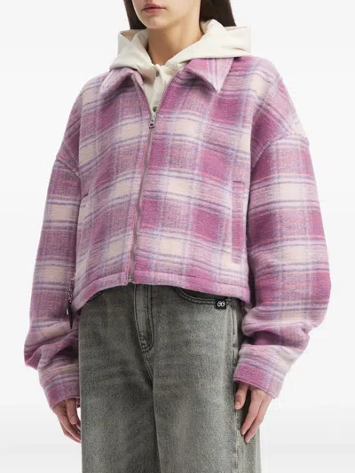 Izzue Check-pattern Jacket In Pink