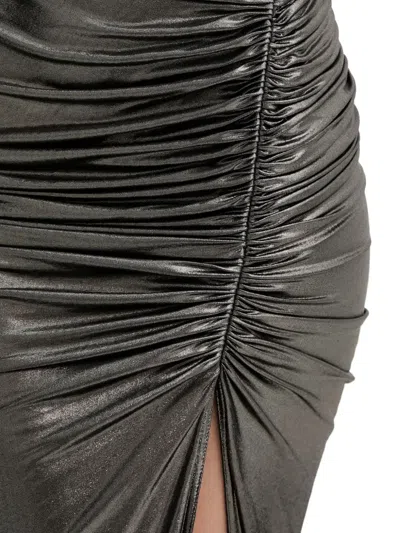 Rick Owens Draped One-shoulder Dress In Gray