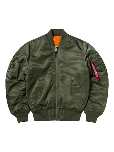 Aries X No Problemo No War Ma-1 Bomber Jacket In Gray