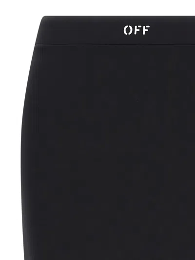 Off-white Black Pencil Skirt With Off Logo