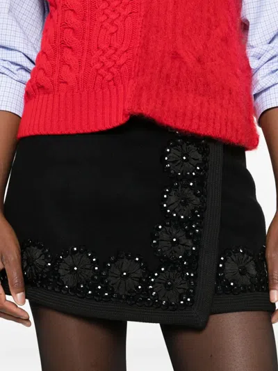 P.a.r.o.s.h Embellished Wrap Mini Skirt In Multi