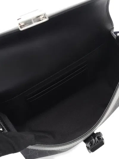 Pre-owned Gucci 2020s Gg Canvas Messenger Bag In Black