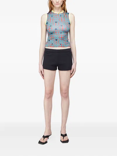 Maisie Wilen Geometric-pattern Sleeveless Top In Blue