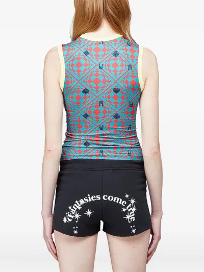 Maisie Wilen Geometric-pattern Sleeveless Top In Blue
