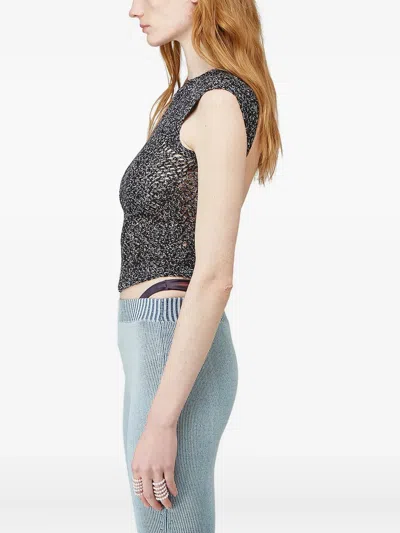 Isa Boulder Open-back Knitted Tank Top In Blue