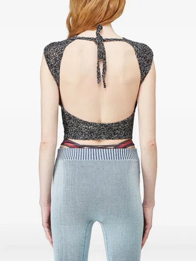 Isa Boulder Open-back Knitted Tank Top In Blue