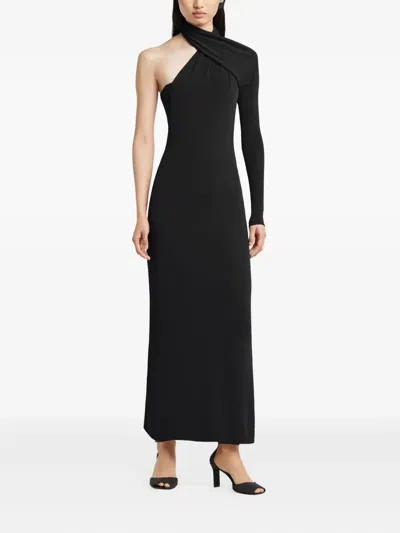 Courrèges Black Viscose Cocktail Dress In Multi