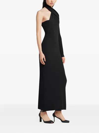 Courrèges Black Viscose Cocktail Dress In Multi
