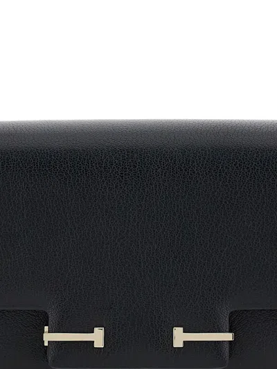 Tom Ford Black Leather Crossbody Bag In Black